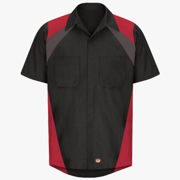 Men's Tri-Color Short Sleeve Shop Shirt Thumbnail